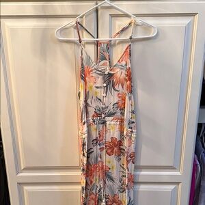 Rip Curl Floral Maxi Dress in White, Coral & Yellow